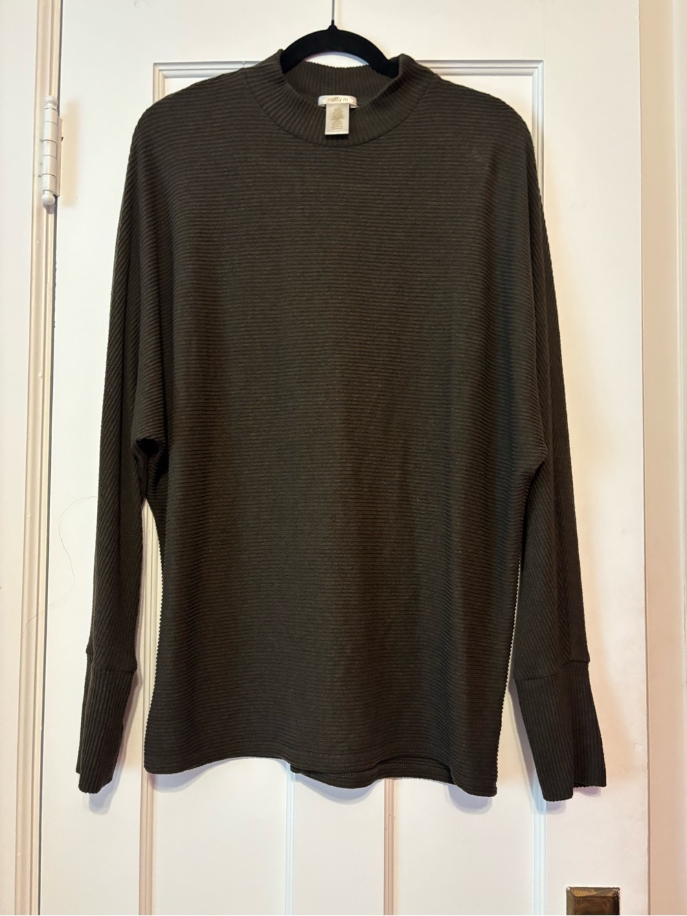 Matty M Olive Green Ribbed Long-Sleeve Tee